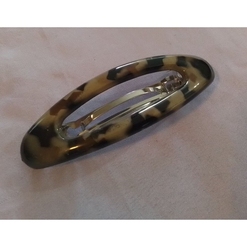 Vintage Tortoise Shell Oval Hair Clip Barrette